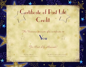 certificate of past life karma