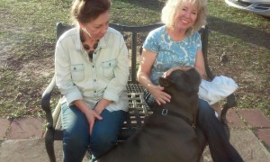 My new friend Bullit ...and Jo-Ann (most amazing woman I know)